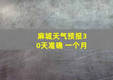 麻城天气预报30天准确 一个月